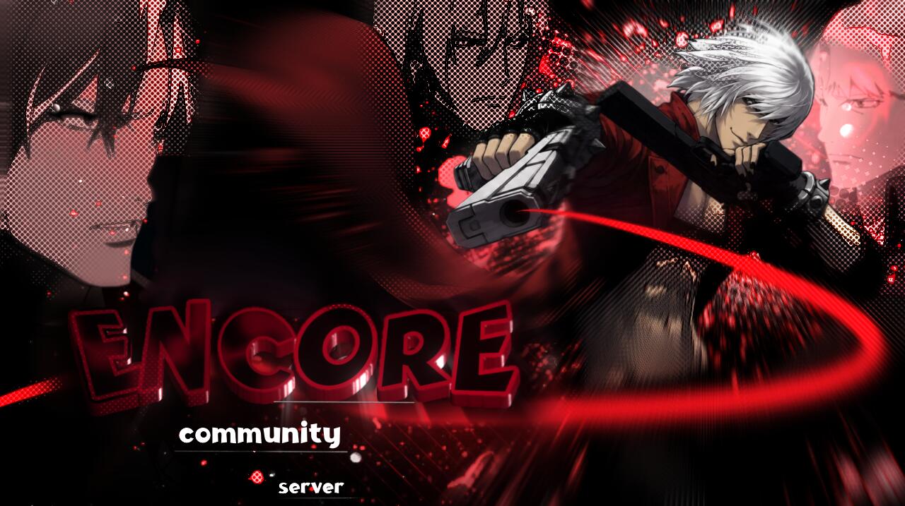 Discovery splash banner for 𖤐 𝐓𝐡𝐞 𝐄𝐧𝐜𝐨𝐫𝐞 𖤐 Discord server
