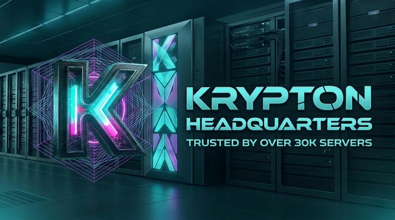Discovery splash banner for Krypton HeadQuarters Discord server