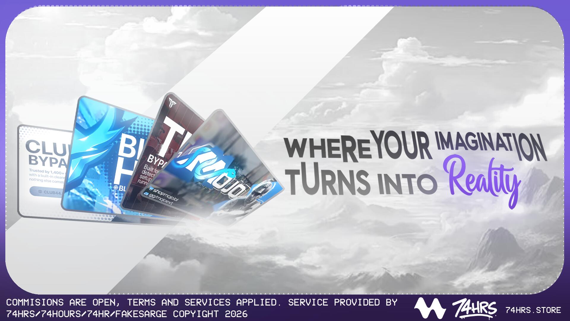 Discovery splash banner for 74hrs Creative™ Discord server