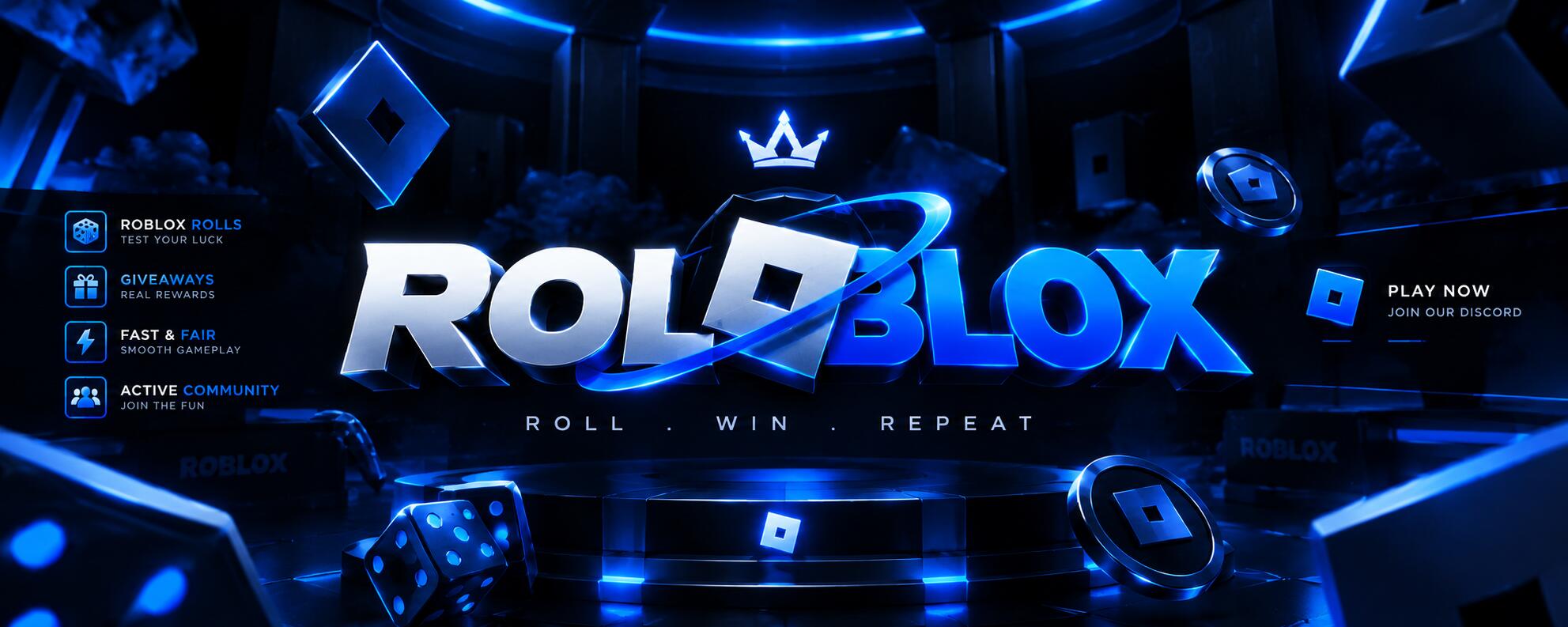 Discovery splash banner for Roll Blox 🎰 Discord server