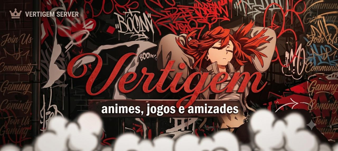Discovery splash banner for 勇 Vertigem #5K | Comunidade • Tag • Jogos • Animes • Memes • Conversas • Call • Ativo • Brasil Discord server