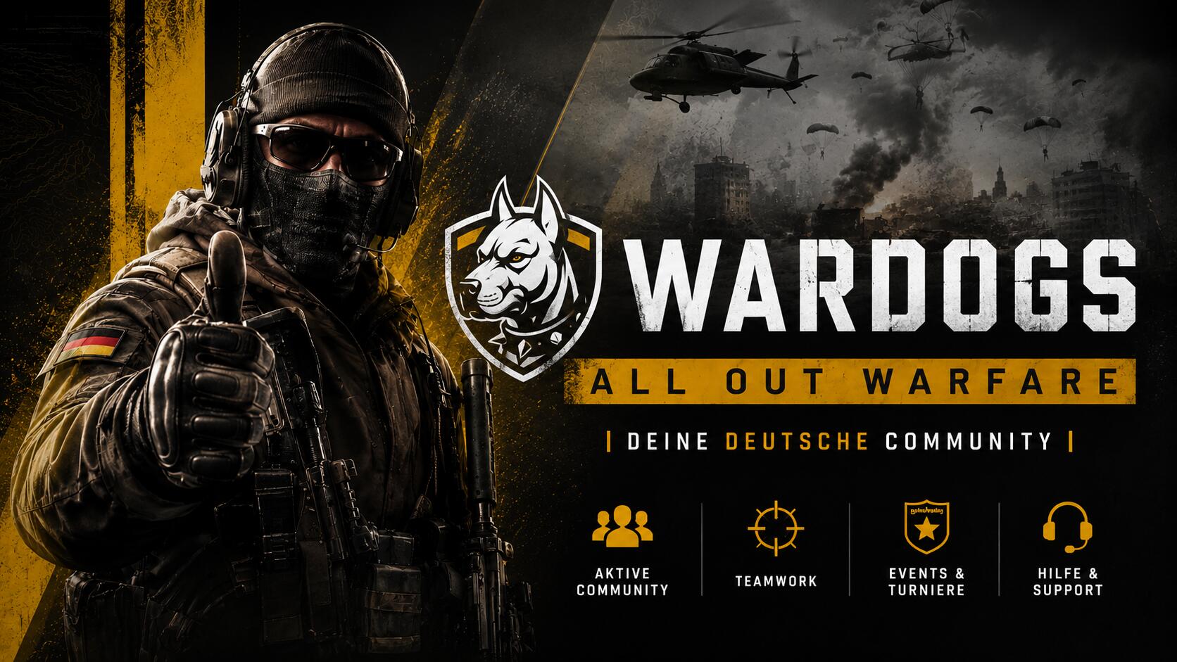 Discovery splash banner for WARDOGS - Deutsch Discord server