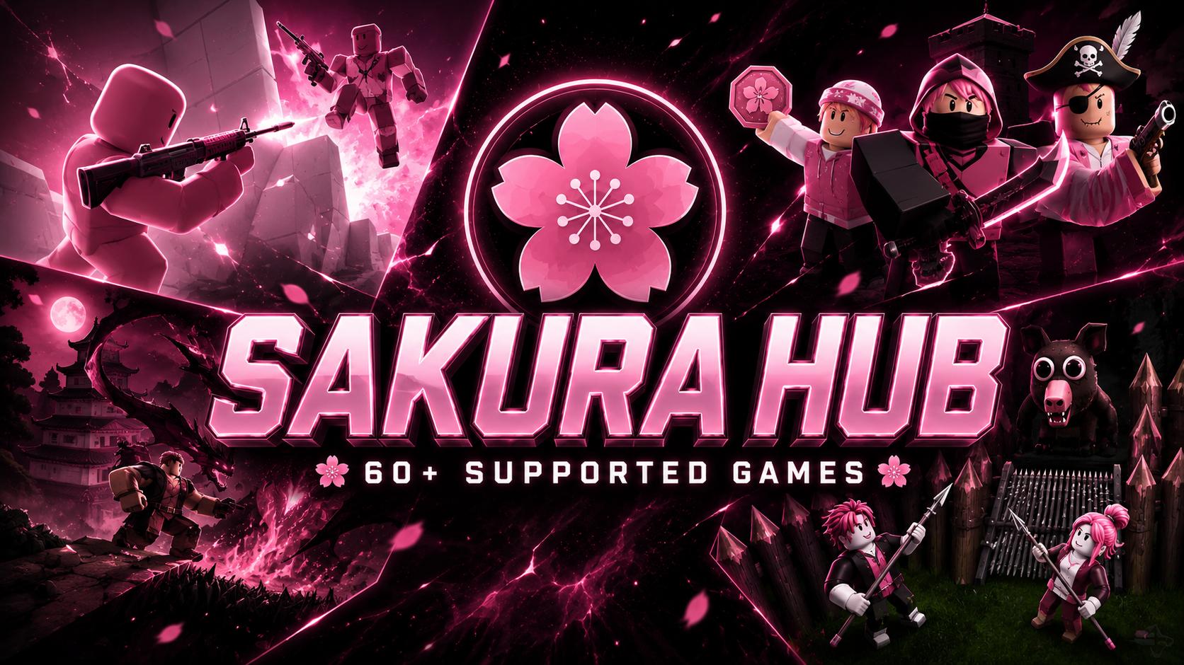 Discovery splash banner for Sakura Studios | 60+ Games, 400+ Features Discord server