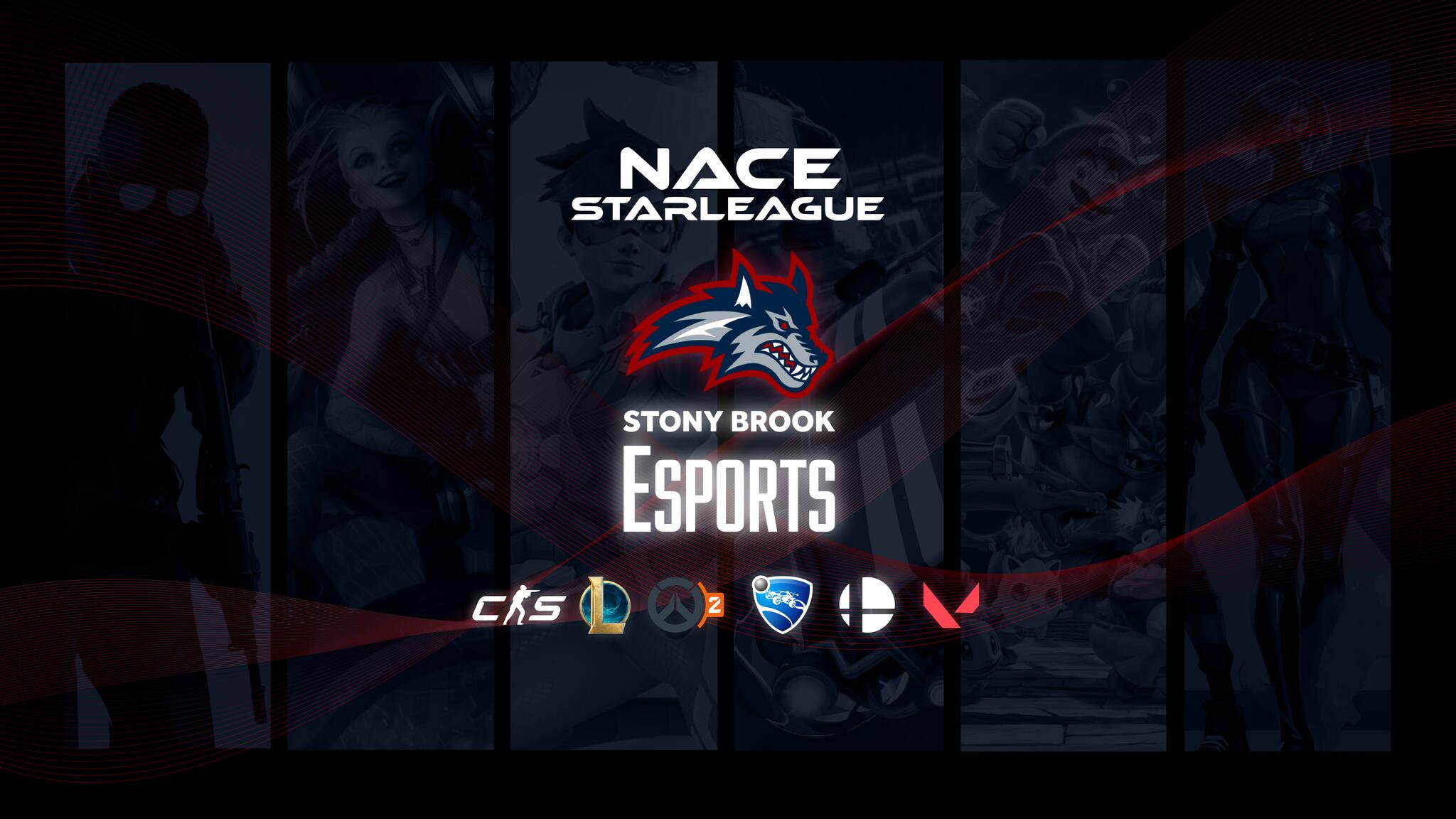 Discovery splash banner for Stony Brook Esports Discord server