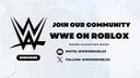 Discovery splash banner for WWE On Roblox | EST.. 2019 Discord server