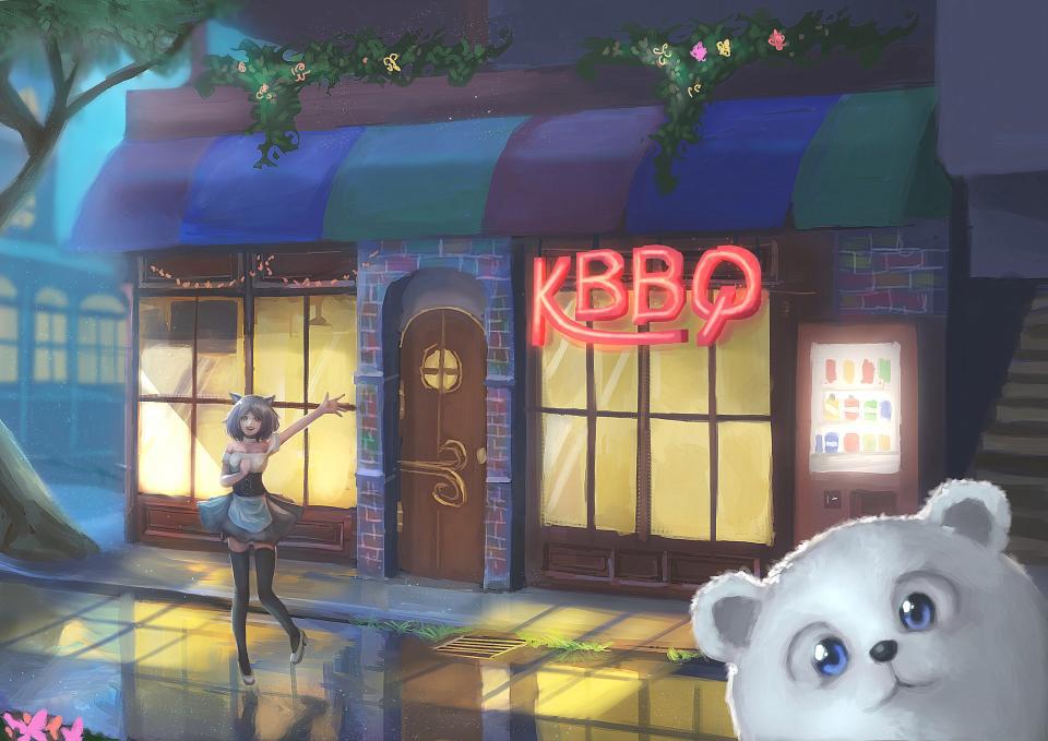 Discovery splash banner for KBBQ | Social • Emojis • Anime Discord server