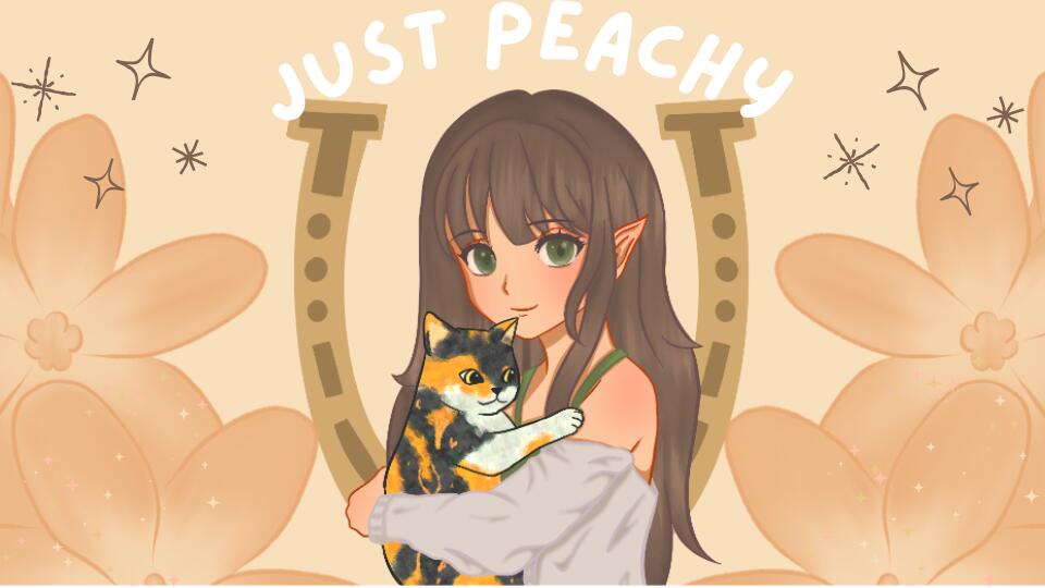 Discovery splash banner for Just Peachy's Hangout♡ Discord server