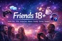 Discovery splash banner for Friends 18+ Sfw | Adults-only • active-chat • Friendly • Gaming • Lgbtq+ • Hangout • Adult Community Discord server
