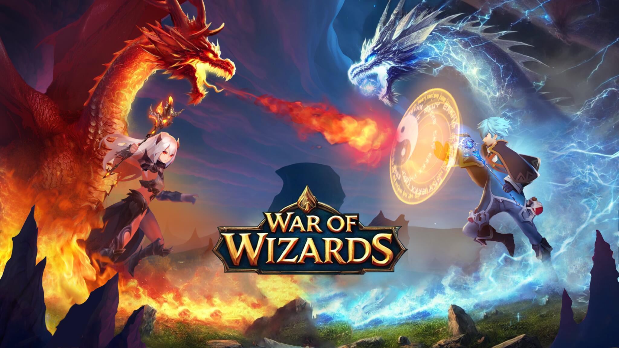 Discovery splash banner for War of Wizards Discord server